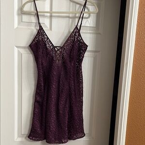 Elegant Lace Nightgown in Purple